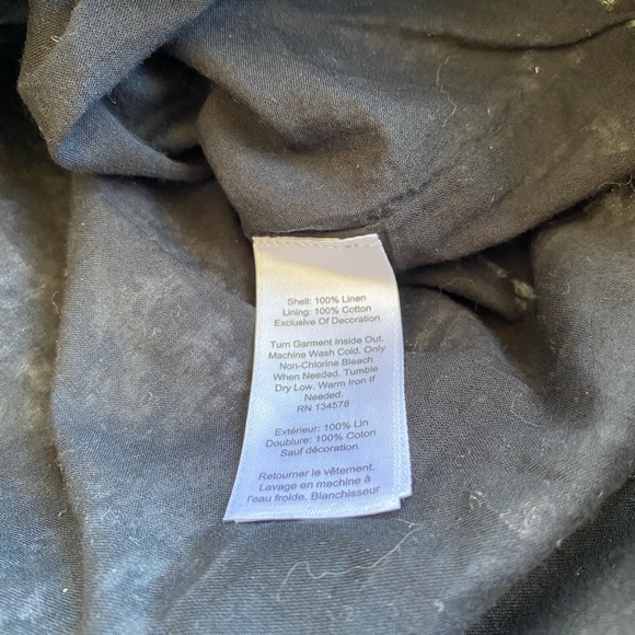 Vineyard Vines Linen Shift Dress Palm Print Black White Size 8 Lined Resort Prep - Picture 8 of 13